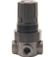 Black plastic pressure relief valve isolated on a white background.