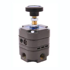Control Air 100 control valve with a black manual control knob on top and several connection ports on the sides.