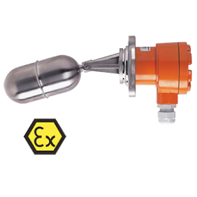 Kobold NGS industriell vibrationsmotor med ett explosionssäkert märke på en spräcklig grå bakgrund.