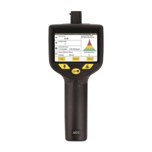 Handhållen digital brusdosimeter SUTO S531 med en display som visar olika inställningar och ljudnivådata.