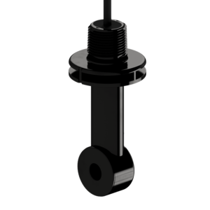 3D-illustration av en ITCS3020 med en cylindrisk axel, flänsad topp och en bult på en transparent bakgrund.